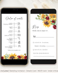 RUBY Digital Wedding Invitations Red Roses and Sunflowers