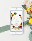 RUBY Sunflower and Roses Wedding Save the Date Digital Invite