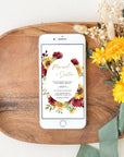 RUBY Digital Wedding Invitations Red Roses and Sunflowers