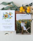 IVY Sunflower and Rose Wedding Save the Date Template