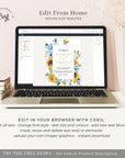 IVY Dusty Blue and Yellow Wedding Invites Set Template