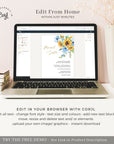 IVY Printable Rustic Wedding Invitations with Sunflowers