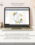 IVY Floral Wedding Invitation Card Template with Sunflowers