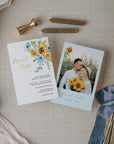IVY Printable Rustic Wedding Invitations with Sunflowers