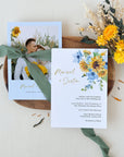 IVY Printable Rustic Wedding Invitations with Sunflowers