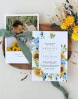 IVY Printable Wedding Invitations Roses and Sunflowers