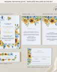 IVY Dusty Blue and Yellow Wedding Invites Set Template