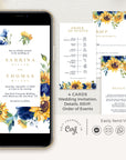 IVY Navy and Yellow Wedding Invitation Electronic