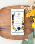 IVY Navy and Yellow Wedding Invitation Electronic