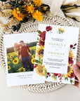RUBY Rustic Sunflowers Wedding Invitation Set with Rsvp
