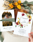 RUBY Sunflower Wedding Invitation Template Suite
