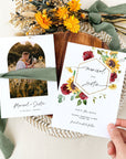 RUBY Printable Save the Date Sunflower and Roses