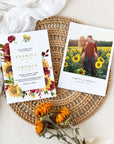 RUBY Rustic Wedding Invitations Sunflowers Template