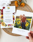 RUBY Rustic Wedding Invitations Sunflowers Template