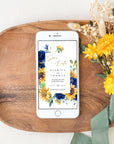 IVY digital save the date yellow and blue