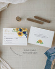IVY Navy Blue Yellow Wedding Invitations Suite Template