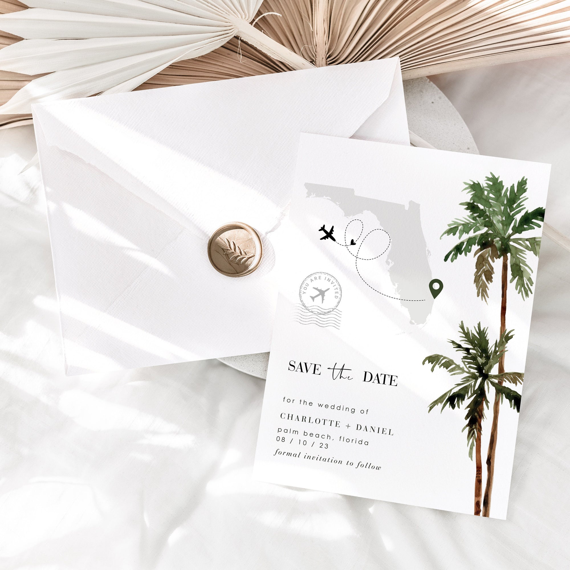 KONA Palm Tree Save the Date Template