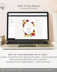 RUBY Digital Wedding Invitations Red Roses and Sunflowers