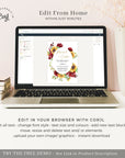 RUBY Red Roses and Sunflower Wedding Invitation Card Template