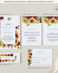 RUBY Rustic Sunflowers Wedding Invitation Set with Rsvp