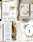 IVY Sunflower and Rose Wedding Stationery Template Bundle