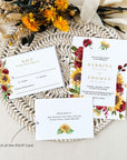 RUBY Rustic Sunflowers Wedding Invitation Set with Rsvp