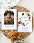 RUBY Printable Save the Date Sunflower and Roses