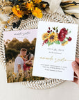 RUBY Roses and Sunflower Save the Date Template with Photo