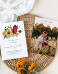 RUBY Roses and Sunflower Save the Date Template with Photo