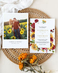 RUBY Rustic Wedding Invitations Sunflowers Template