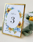 IVY Sunflower Wedding Table Numbers Template