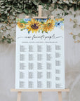 IVY Sunflower Wedding Seating Plan Template Alphabetical Order