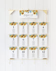 IVY Sunflower Wedding Table Seating Cards Template
