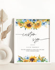 IVY Small Rustic Sunflower Wedding Sign Template