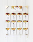 RUBY Wedding Seating Chart Cards Template with Sunflowers