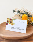 RUBY Printable Wedding Name Place Cards Sunflower
