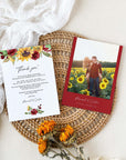 RUBY Sunflower Wedding Thank You Cards Template