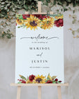 RUBY Printable Sunflower Wedding Signs Rustic Template