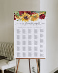 RUBY Printable Alphabetical Seating Chart Wedding Rustic