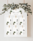 KONA Palm Tree Seating Chart Cards Template
