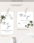 KONA Palm Tree Wedding Thank You Tags Printable
