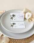 KONA Tropical Palm Tree Place Cards Template