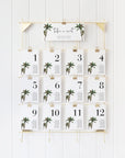 KONA Palm Tree Seating Chart Cards Template