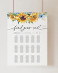 IVY Sunflower Wedding Seating Chart Template