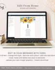 IVY Sunflower Wedding Table Seating Cards Template