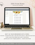 IVY Sunflower Wedding Seating Chart Template