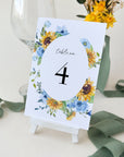 IVY Sunflower Wedding Table Numbers Template