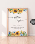 IVY Small Rustic Sunflower Wedding Sign Template