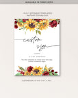 RUBY Printable Wedding Signs for Reception with Sunflowers