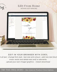 RUBY Printable Wedding Signs for Reception with Sunflowers